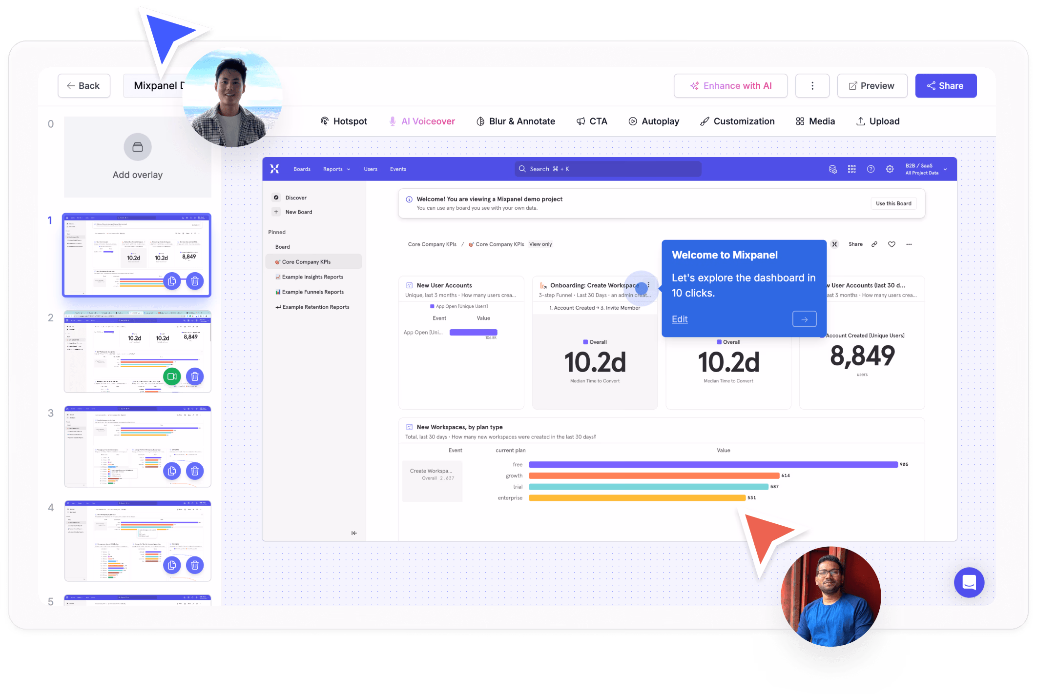 Built-in viewer tracking on every link