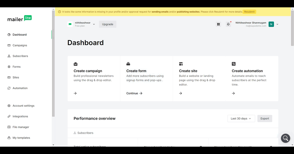 How to create a form in MailerLite screenshot
