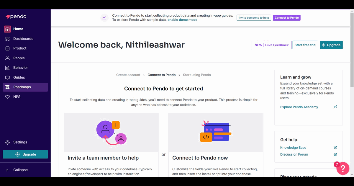 How to create a roadmap in Pendo screenshot