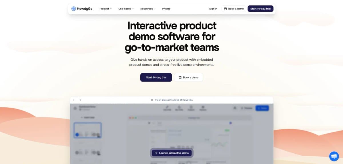 Howdygo homepage screenshot