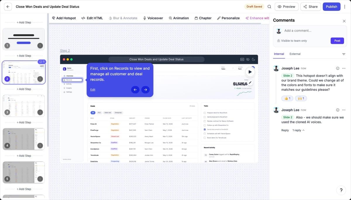 Comments and demo versioning