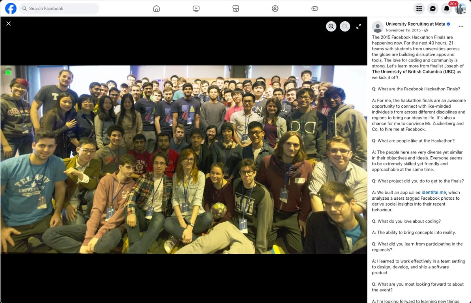 Facebook global hackathon finals