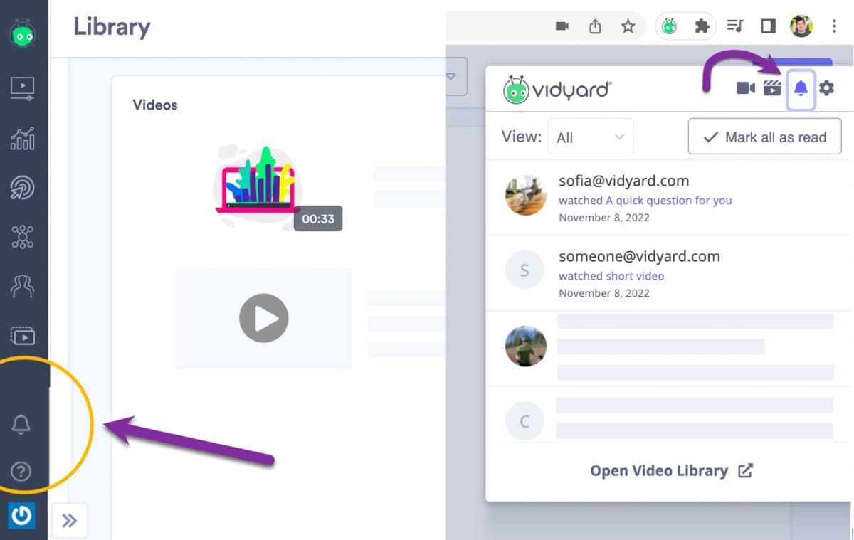 Vidyard analytics view