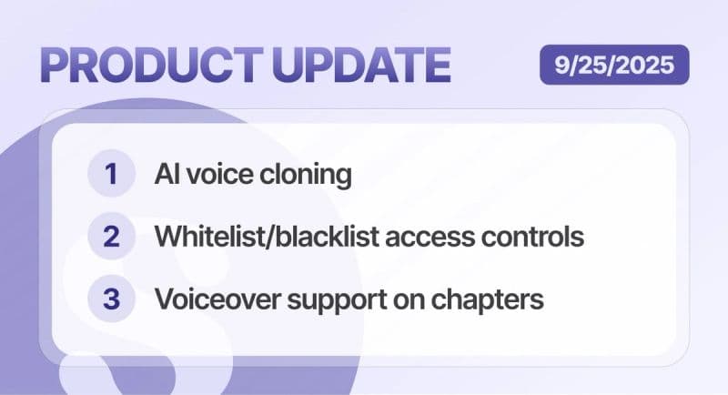 AI Voice Cloning, Domain-based Access Controls and More!