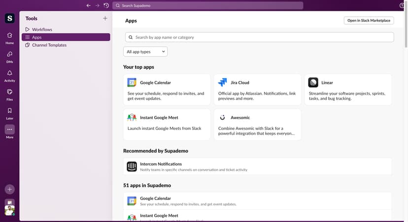 Product tour: collaboration on Slack