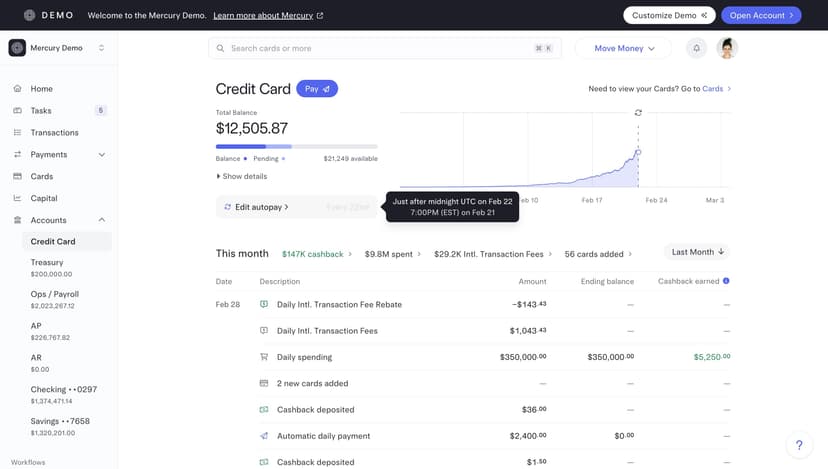Setting up autopay on Mercury