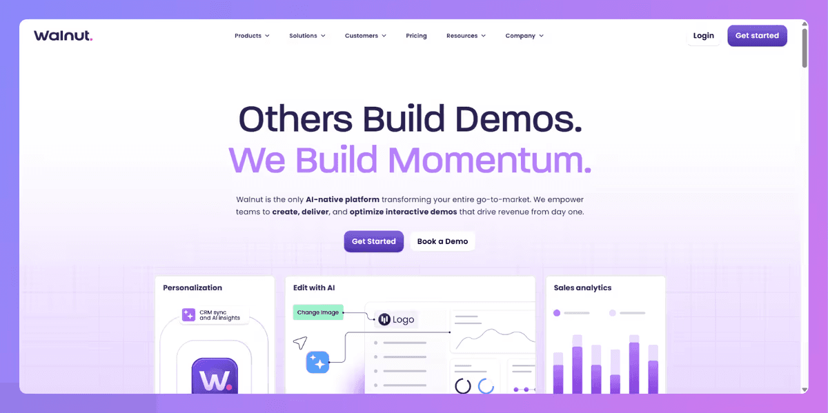 Walnut homepage screenshot