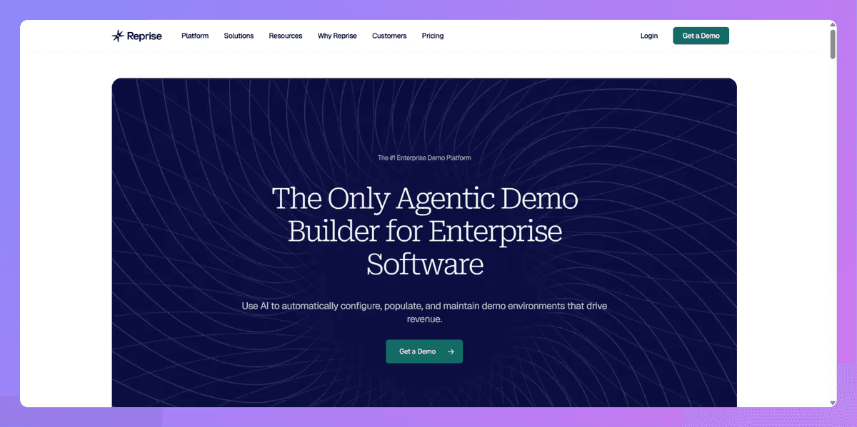 Reprise homepage screenshot