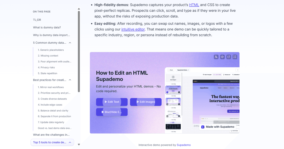 How Supademo uses Supademo for Content marketing and SEO