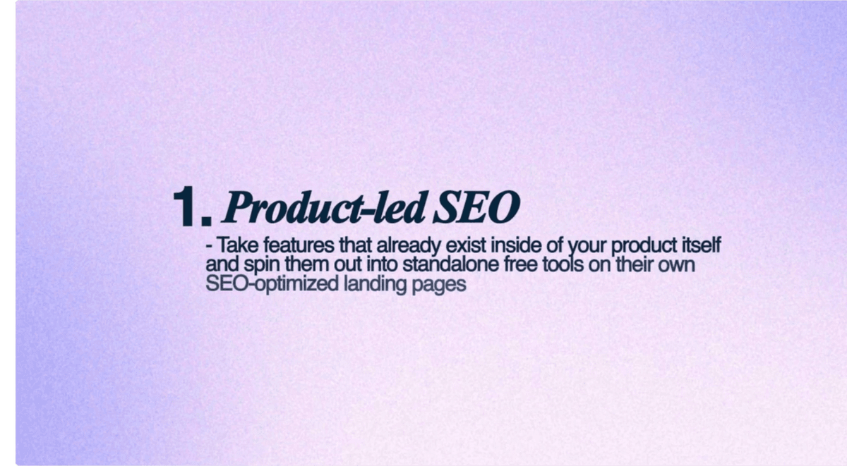 Product led SEO tactic