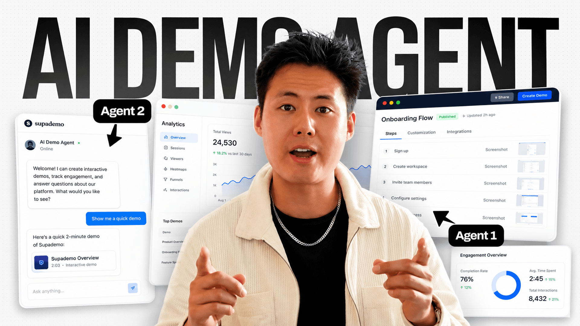 Joseph explaining how to build an AI demo agent with Supademo’s agentic demo platform