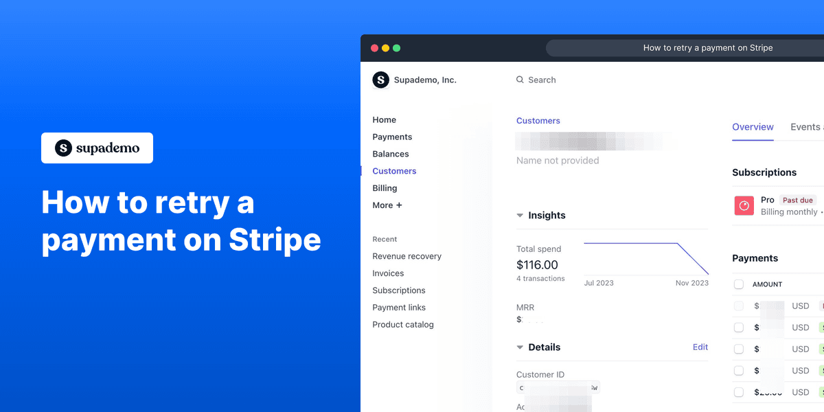How to retry failed payment on Stripe