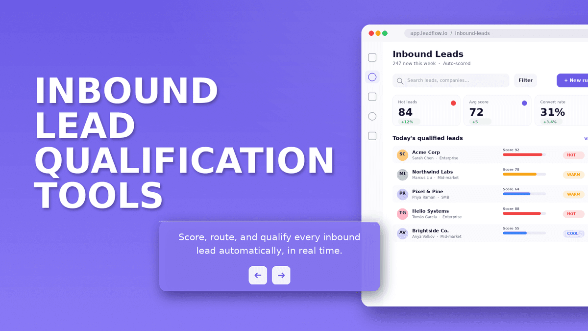 10 Best Inbound Lead Qualification Tools for 2026