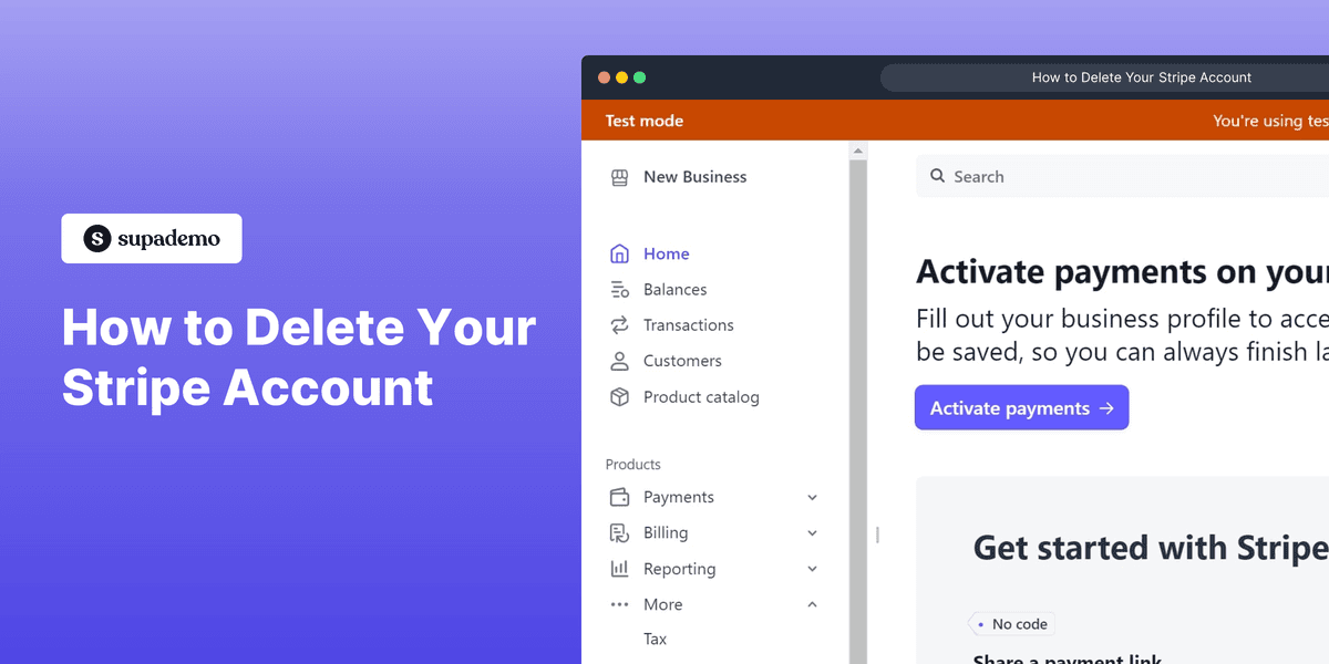 How to delete Stripe account