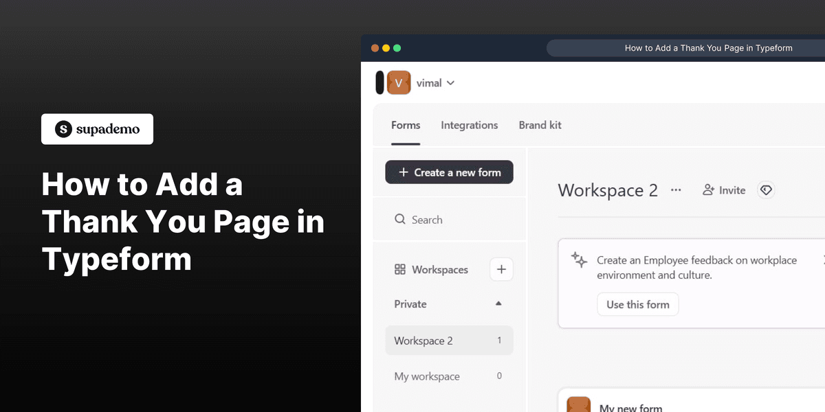 How to add a thank you page in Typeform