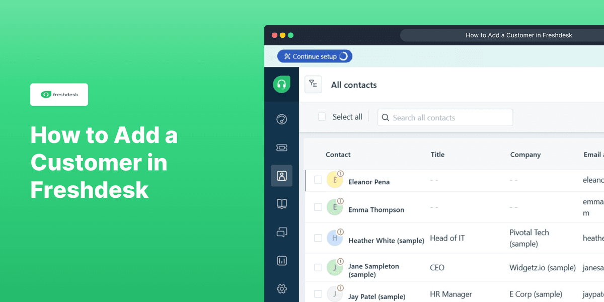 How to Add a Customer in Freshdesk screenshot
