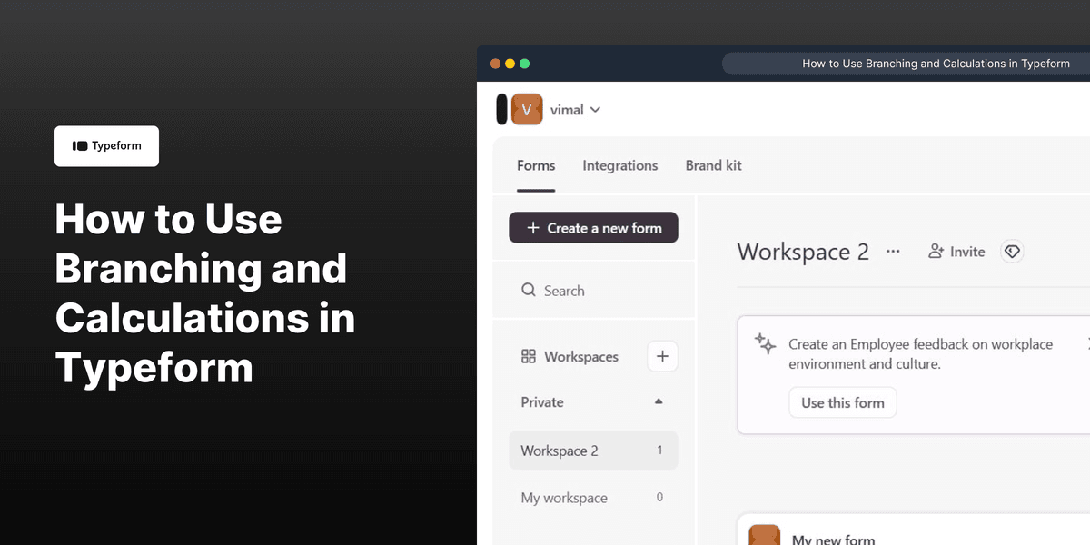 How to Use Branching and Calculations in Typeform screenshot