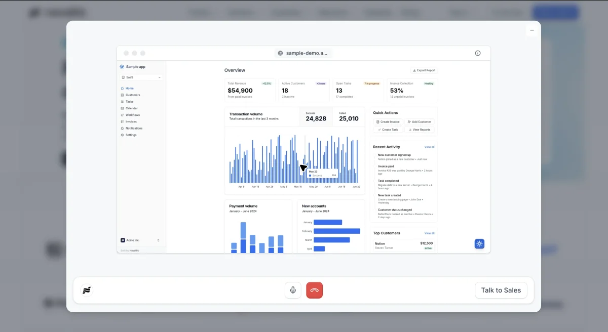 Navattic AI agent sample overview.