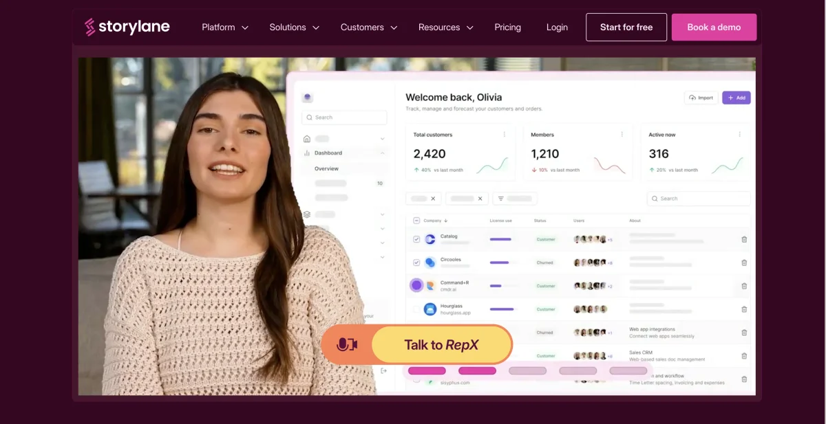 Storylane's RepX screenshot