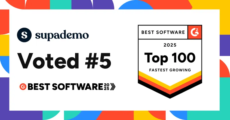 Supademo Ranked #5 Fastest Growing Product by G2