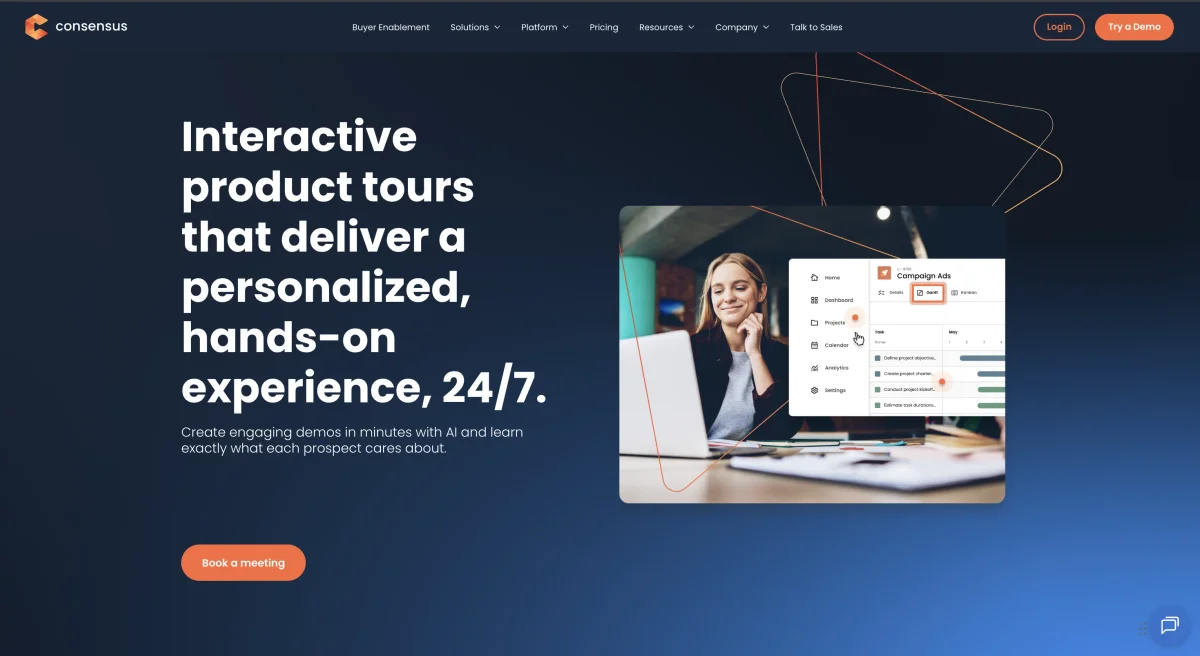 Consensus landing page screenshot