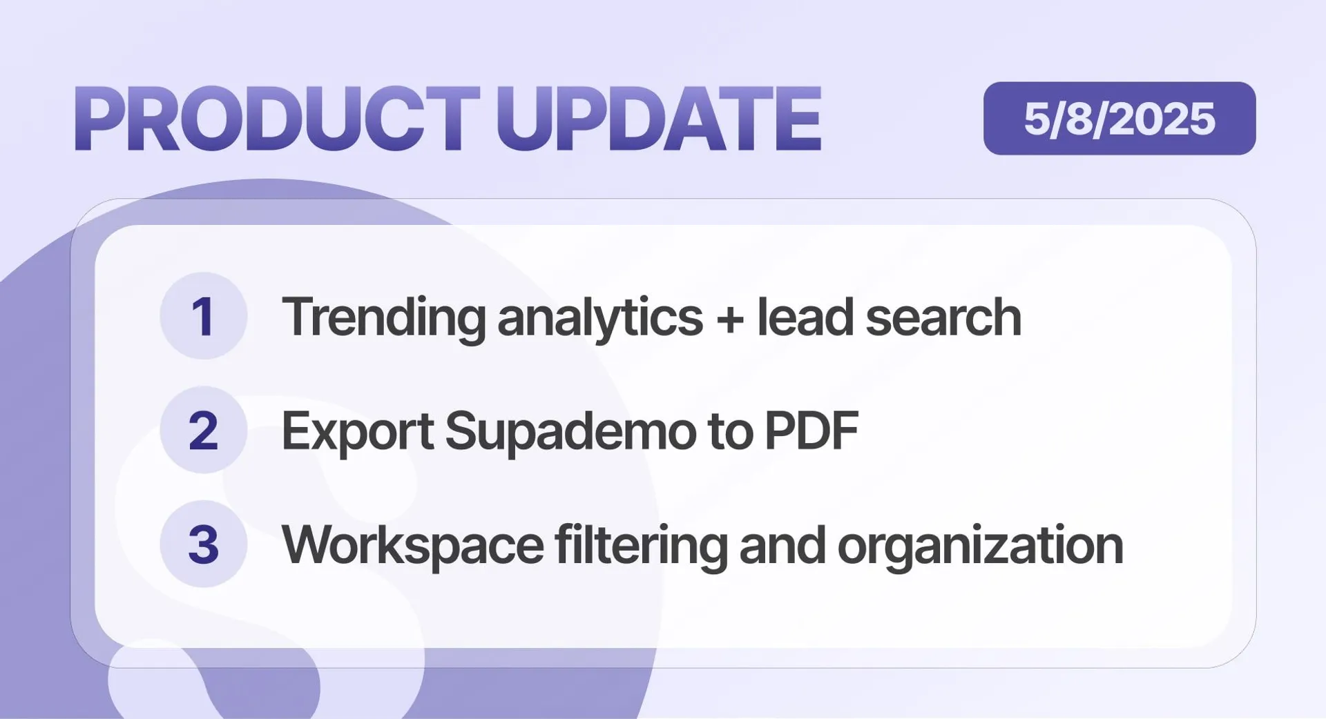 Trending Analytics and Lead Search, Export to PDF, and Workspace Filters